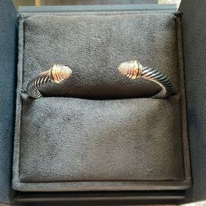 David Yurman Cable Classics Bracelet with Pavé Diamond Domes and 14K Yellow Gold